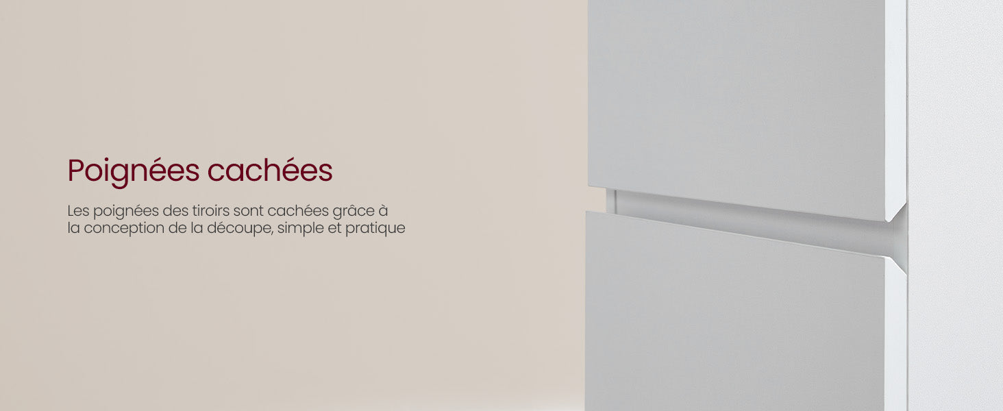 Table de chevet Moderne avec LED multicolore réglable – 3 tiroirs, style moderne, 35 × 40 × 55 cm