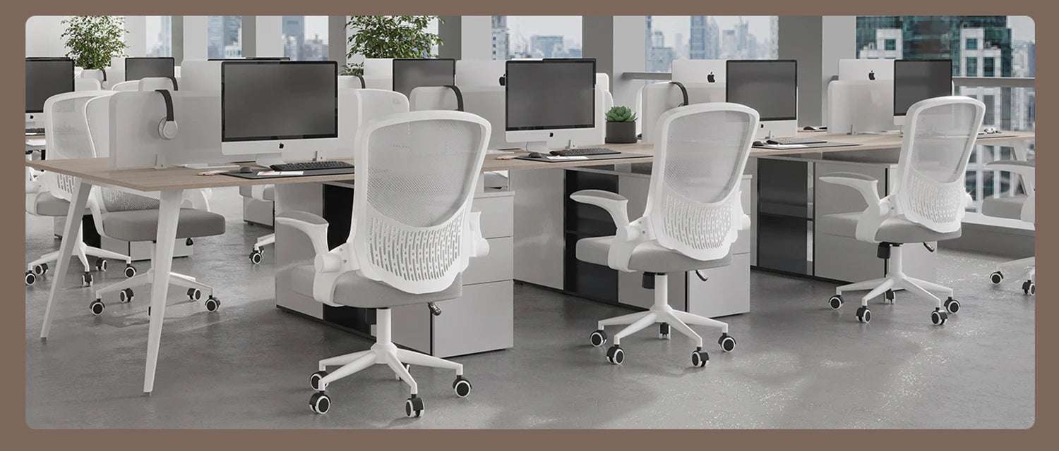 Chaise de bureau ergonomique Naspaluro – Accoudoirs rabattables 90°, soutien lombaire, assise en maille respirante, réglable et pivotante