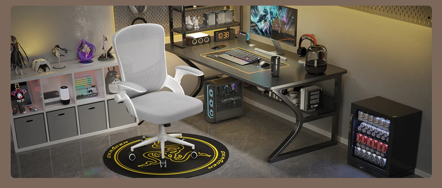 Chaise de bureau ergonomique Naspaluro – Accoudoirs rabattables 90°, soutien lombaire, assise en maille respirante, réglable et pivotante