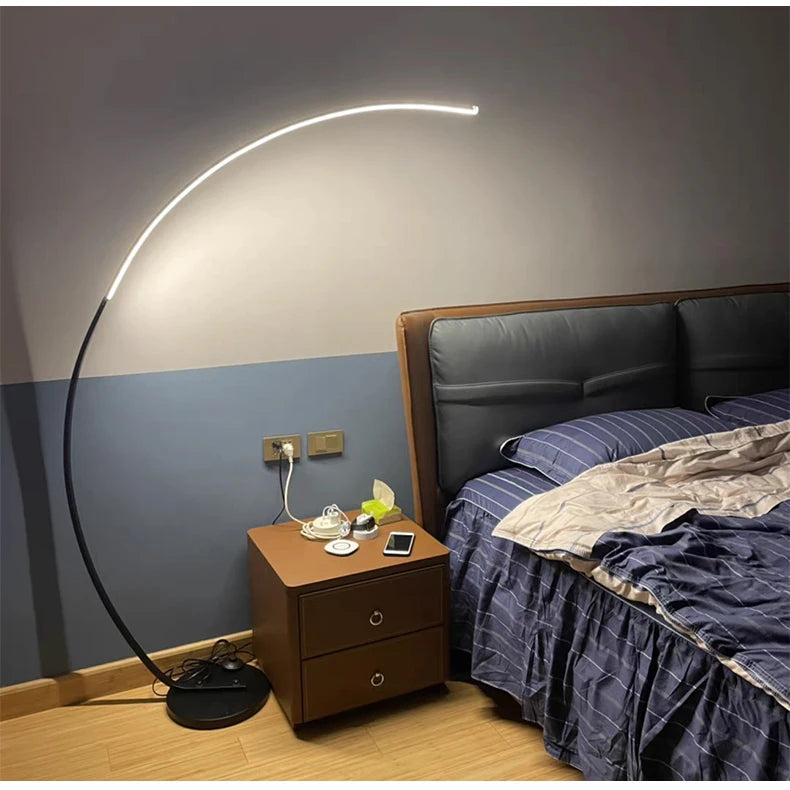 Lampe LED sur pied moderne minimaliste – Éclairage décoratif pour salon, chambre, chevet et intérieur