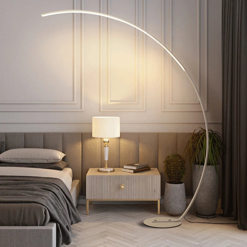 Lampe LED sur pied moderne minimaliste – Éclairage décoratif pour salon, chambre, chevet et intérieur