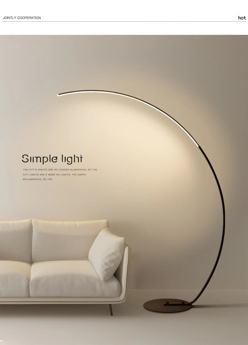 Lampe LED sur pied moderne minimaliste – Éclairage décoratif pour salon, chambre, chevet et intérieur
