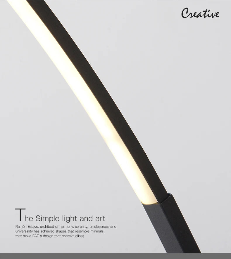 Lampe LED sur pied moderne minimaliste – Éclairage décoratif pour salon, chambre, chevet et intérieur