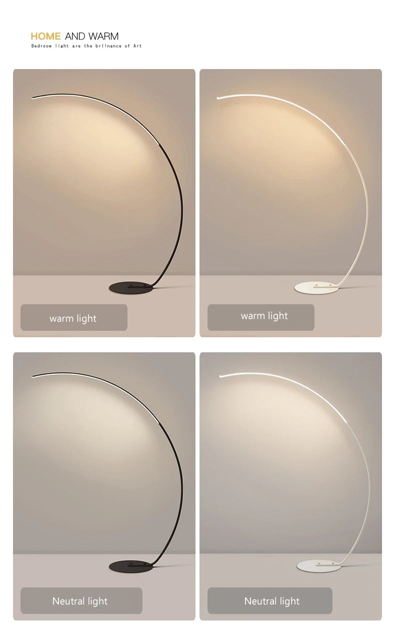 Lampe LED sur pied moderne minimaliste – Éclairage décoratif pour salon, chambre, chevet et intérieur