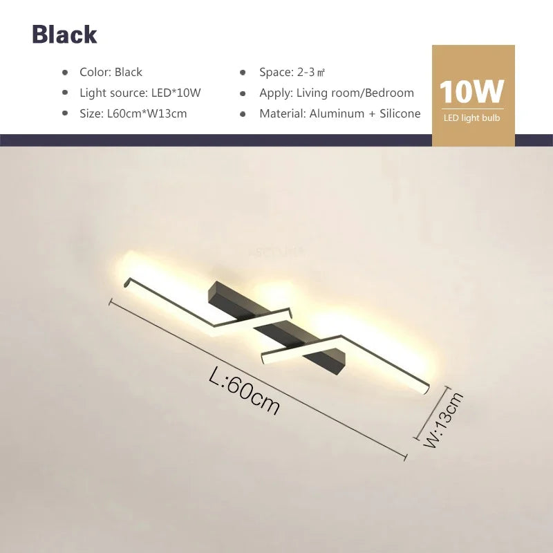 LED Moderne Plafonnier – Éclairage Design pour Salon, Salle à Manger, Chambre – Noir ou Or