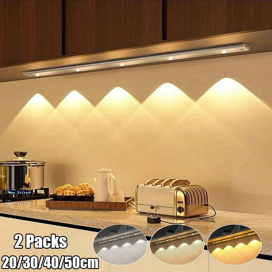 Lampe LED ultra fine sans fil avec capteur de mouvement – USB rechargeable pour armoire, cuisine et chambre