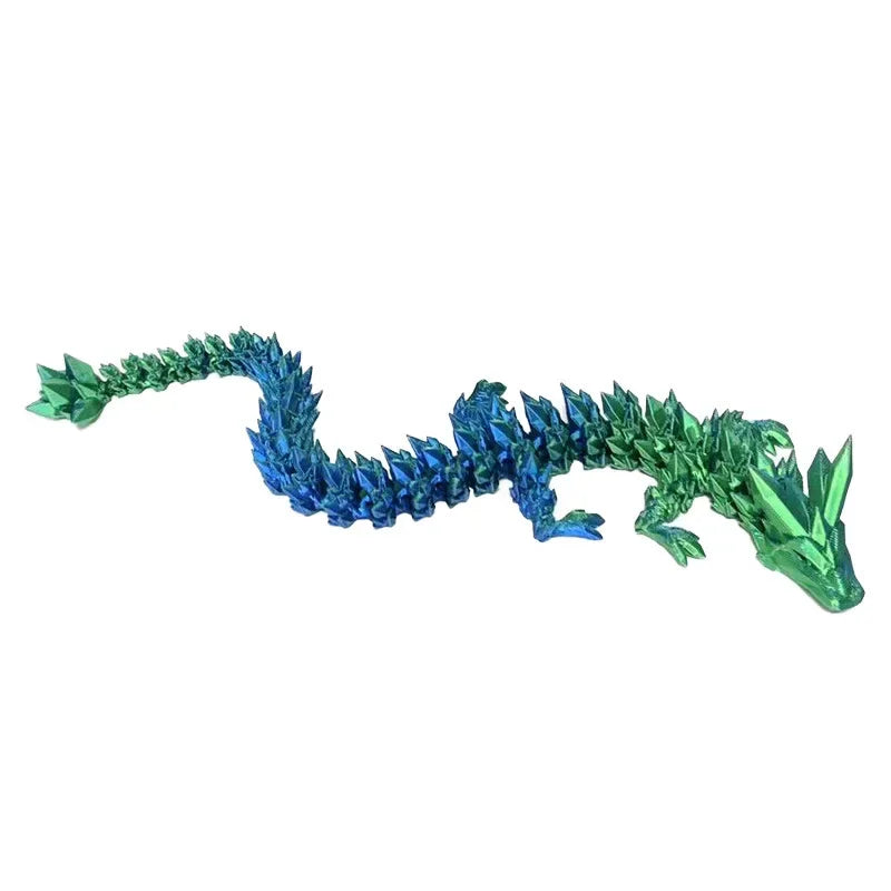 Dragon articulé 3D phosphorescent – Figurine cristal rotative, jouet décoratif lumineux