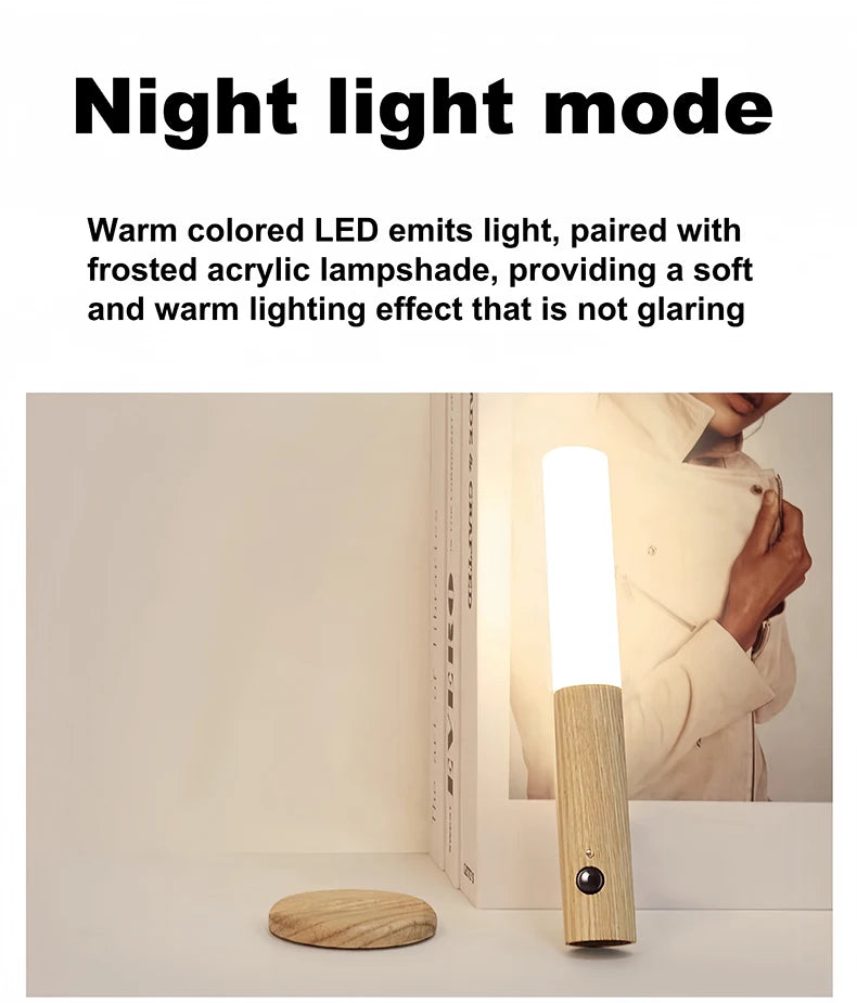 Lampe LED Sans Fil Intelligente – Veilleuse Magnétique Rechargeable avec Détection de Mouvement pour Escalier, Couloir et Chambre