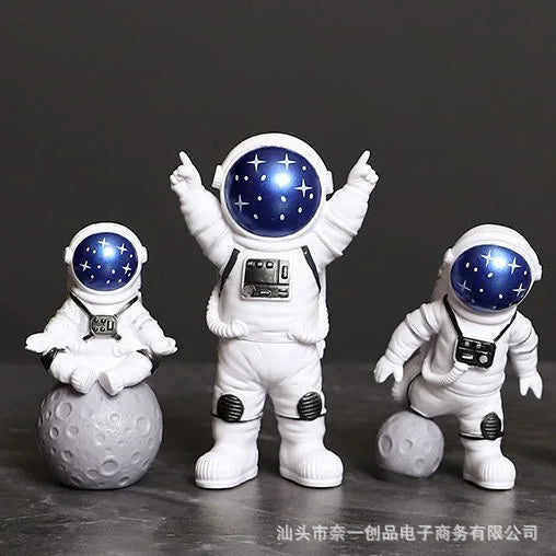 Lot de figurines astronaute en résine – 4 pièces décoratives pour bureau et chambre, jouet éducatif enfant