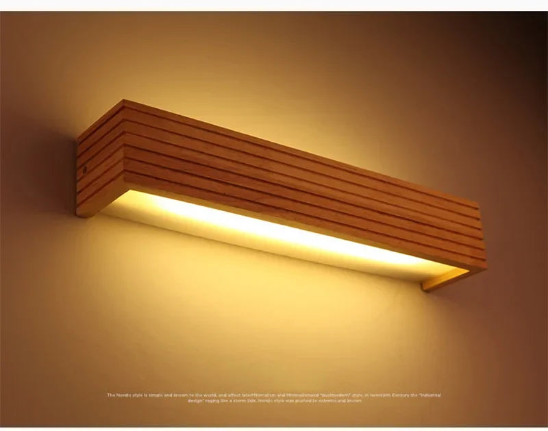 LED Murale en bois – Lampe murale moderne pour chambre, salon ou bureau