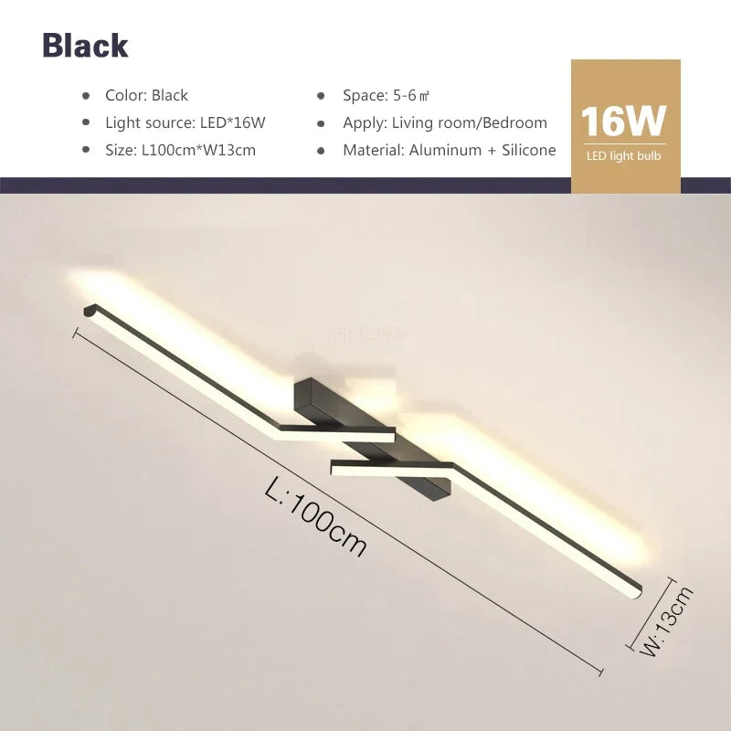 LED Moderne Plafonnier – Éclairage Design pour Salon, Salle à Manger, Chambre – Noir ou Or