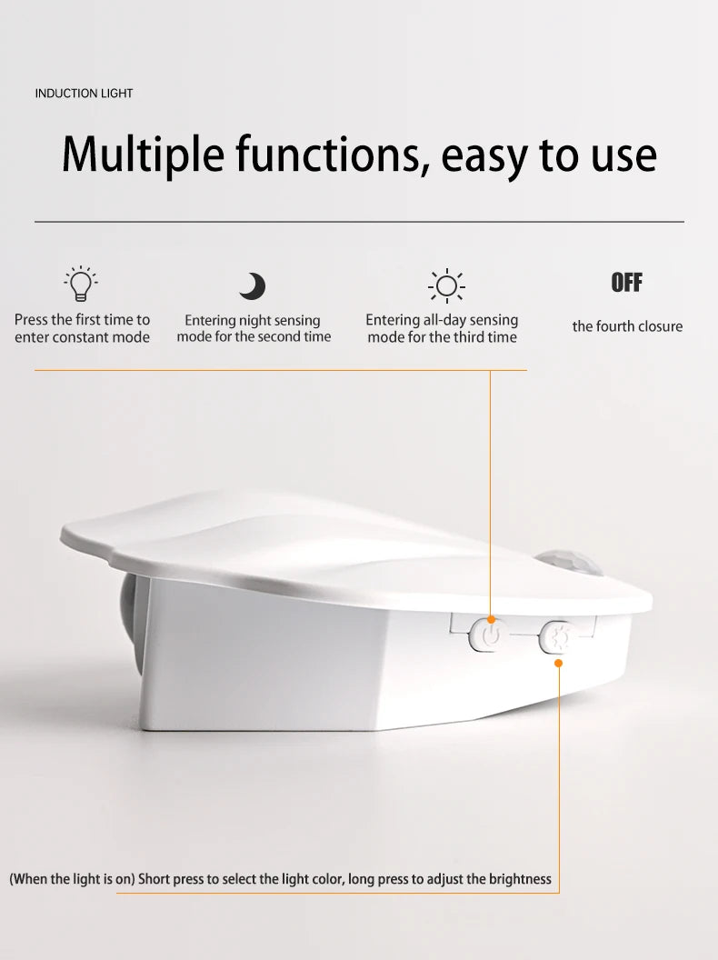 LED murale avec détecteur de mouvement – Veilleuse sans fil USB Type-C pour cuisine, chambre, salon, couloir, éclairage mural intérieur