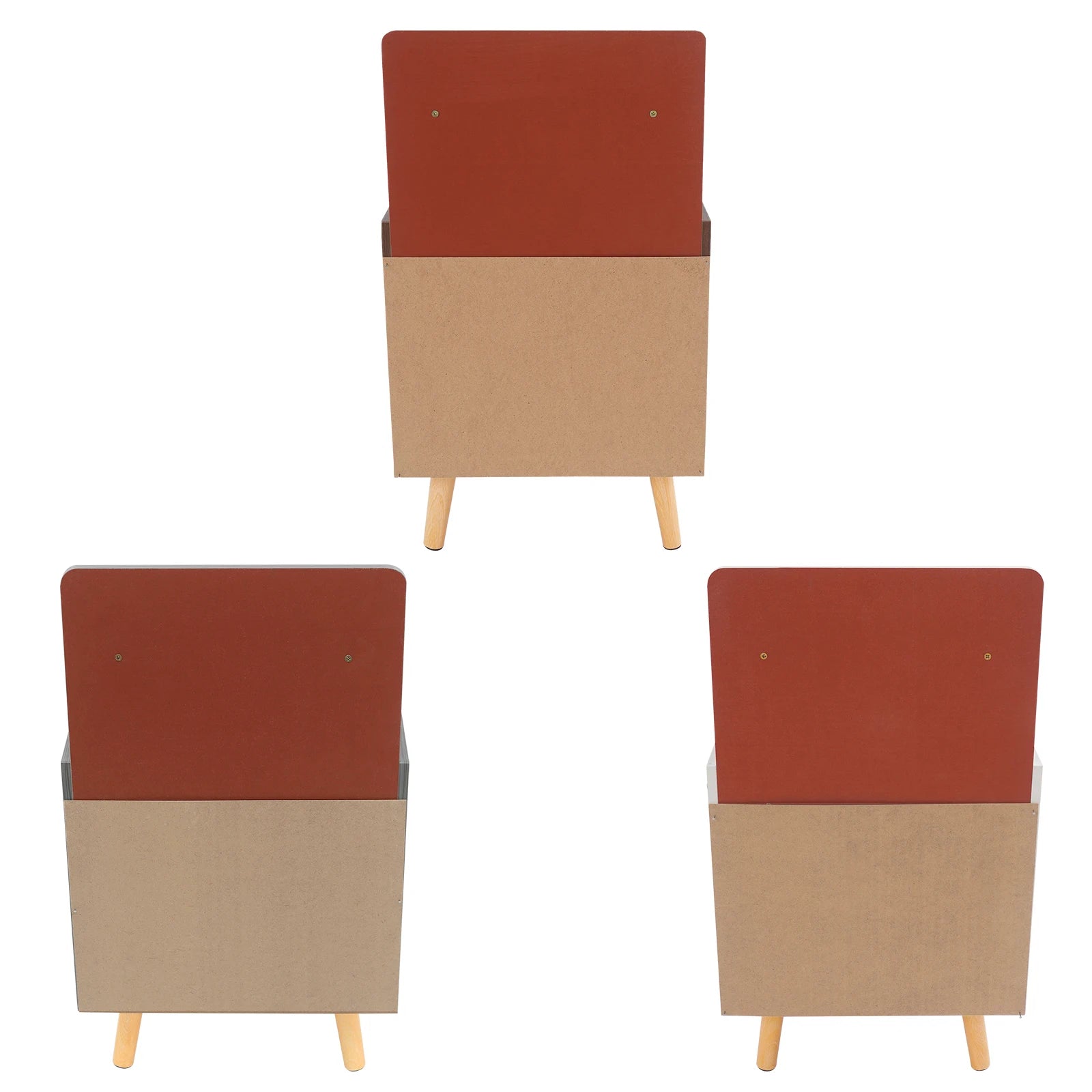 Table d’appoint étroite – Coloris Blanc / Gris / Noyer | Table de chevet, bout de canapé ou meuble de rangement pour petits espaces