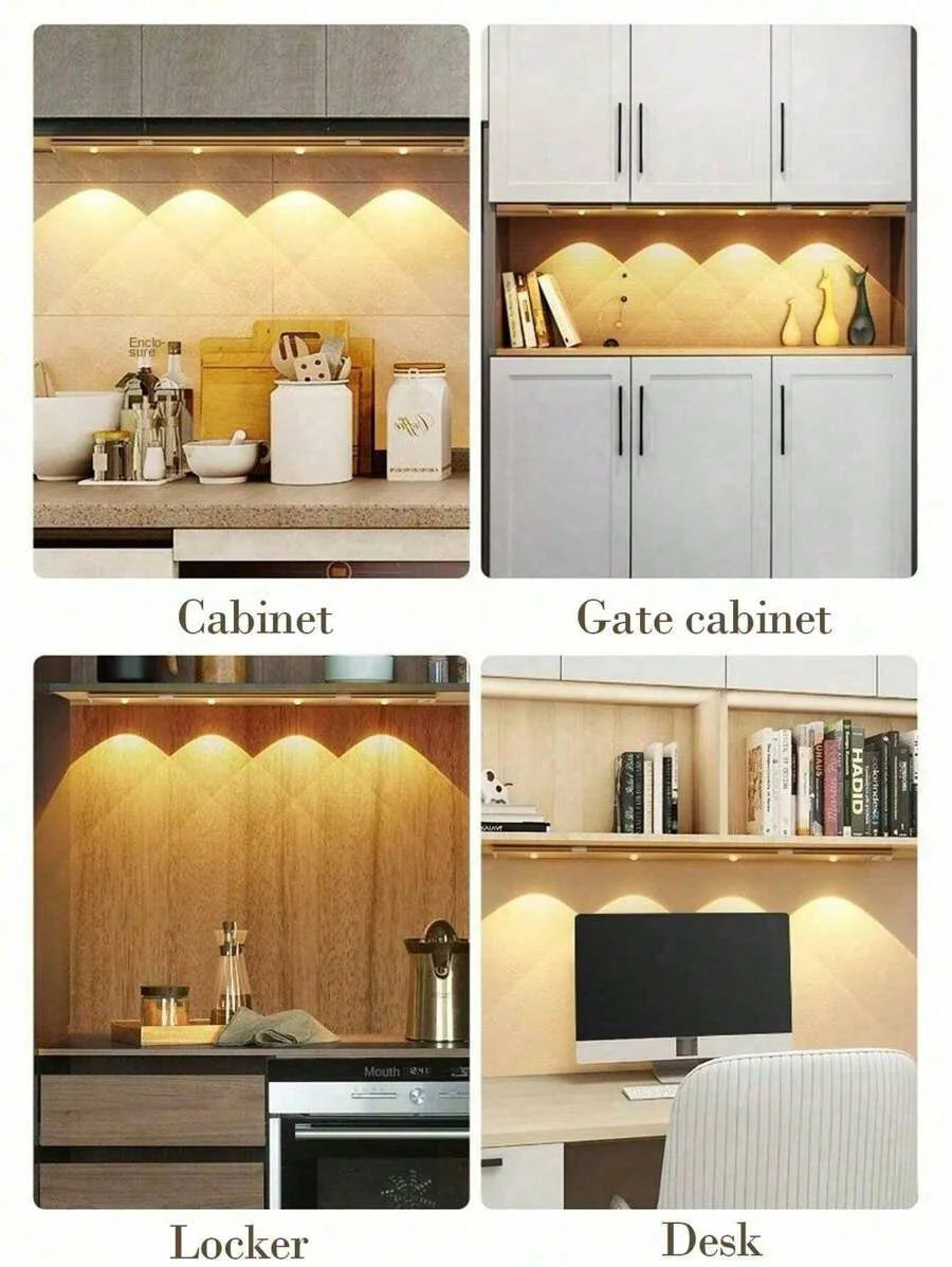 Lampe LED ultra fine sans fil avec capteur de mouvement – USB rechargeable pour armoire, cuisine et chambre