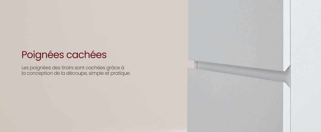 Table de chevet Moderne avec LED multicolore réglable – 3 tiroirs, style moderne, 35 × 40 × 55 cm