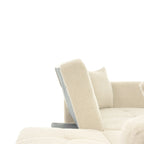 Canapé-lit pliant capitonné avec dossier ergonomique et coussins confortables – Base stable et design moderne