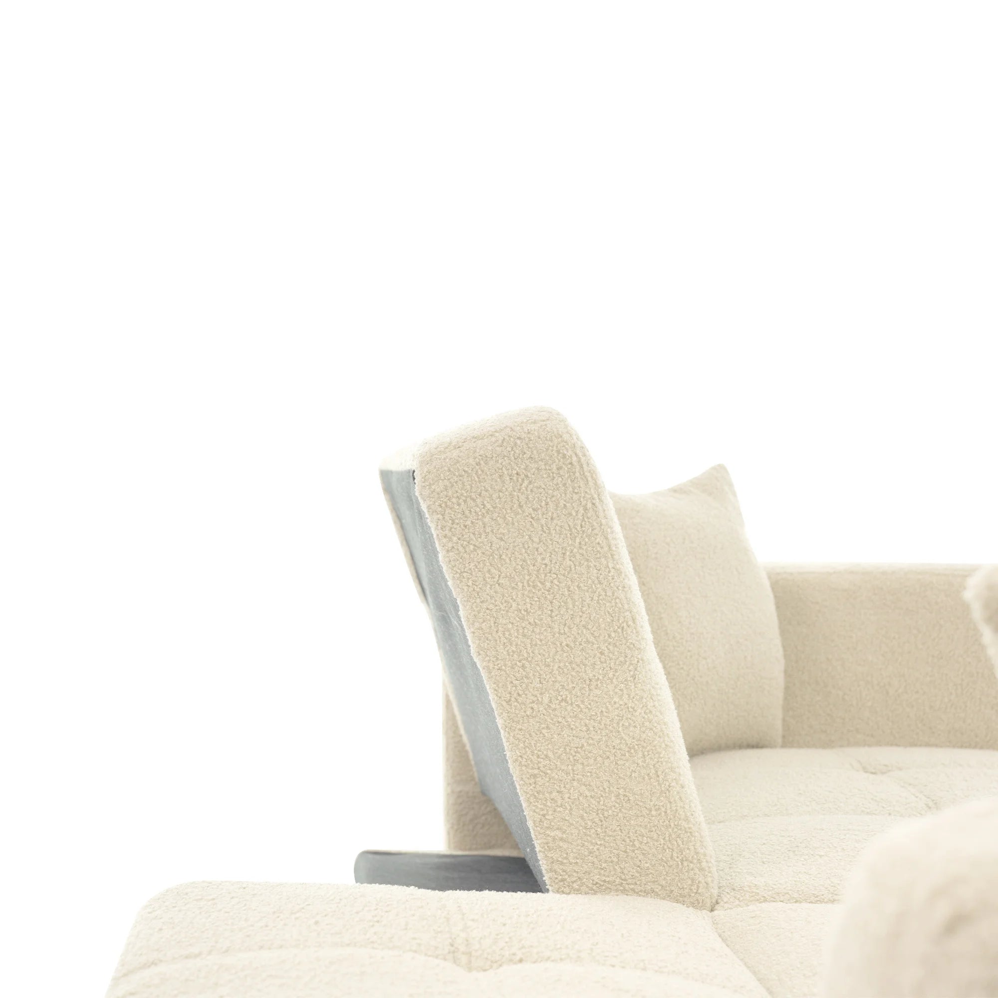 Canapé-lit pliant capitonné avec dossier ergonomique et coussins confortables – Base stable et design moderne