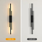 LED moderne murale en aluminium – 8W, design minimaliste noir, lumière réglable 3 couleurs
