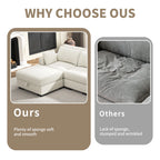 Canapé modulable en velours côtelé – Sofa d’angle en U avec coussins et accoudoirs larges, convertible avec rangement intégré