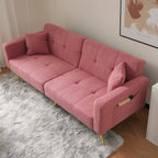 Canapé-lit pliant capitonné avec dossier ergonomique et coussins confortables – Base stable et design moderne