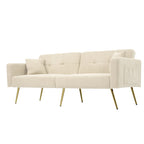 Canapé-lit pliant capitonné avec dossier ergonomique et coussins confortables – Base stable et design moderne