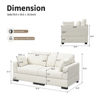 Canapé modulable en velours côtelé – Sofa d’angle en U avec coussins et accoudoirs larges, convertible avec rangement intégré