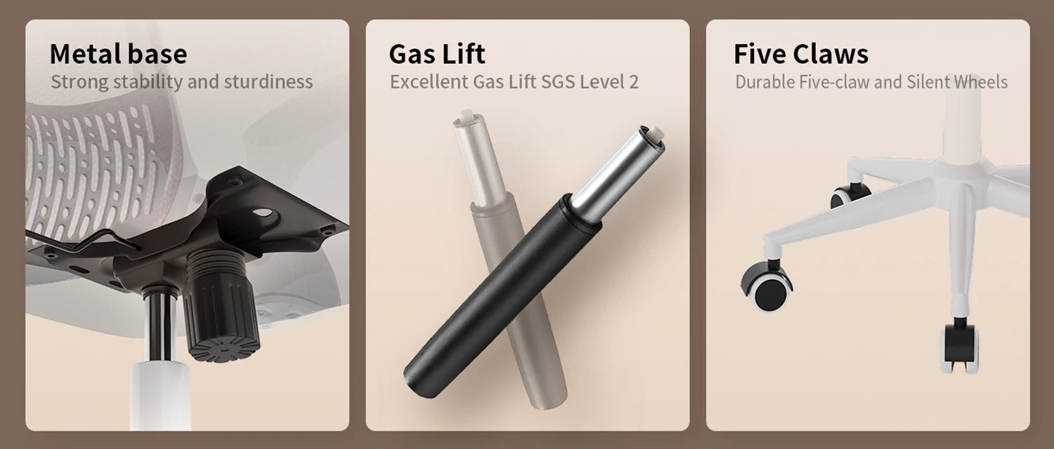 Chaise de bureau ergonomique Naspaluro – Accoudoirs rabattables 90°, soutien lombaire, assise en maille respirante, réglable et pivotante