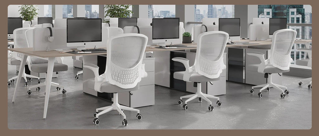 Chaise de bureau ergonomique Naspaluro – Accoudoirs rabattables 90°, soutien lombaire, assise en maille respirante, réglable et pivotante