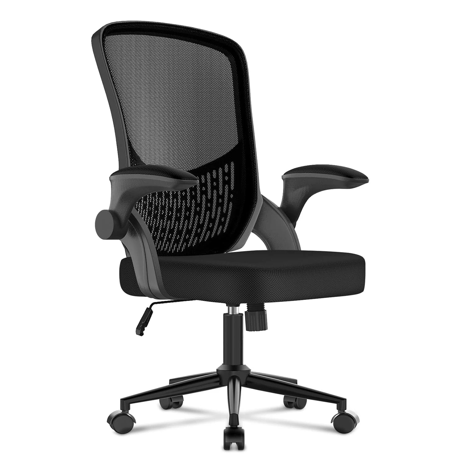 Chaise de bureau ergonomique Naspaluro – Accoudoirs rabattables 90°, soutien lombaire, assise en maille respirante, réglable et pivotante