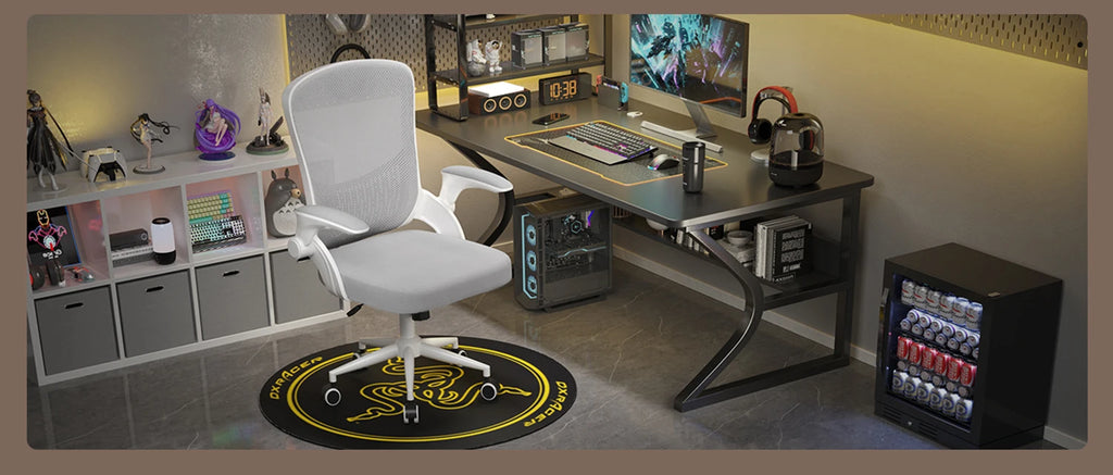 Chaise de bureau ergonomique Naspaluro – Accoudoirs rabattables 90°, soutien lombaire, assise en maille respirante, réglable et pivotante