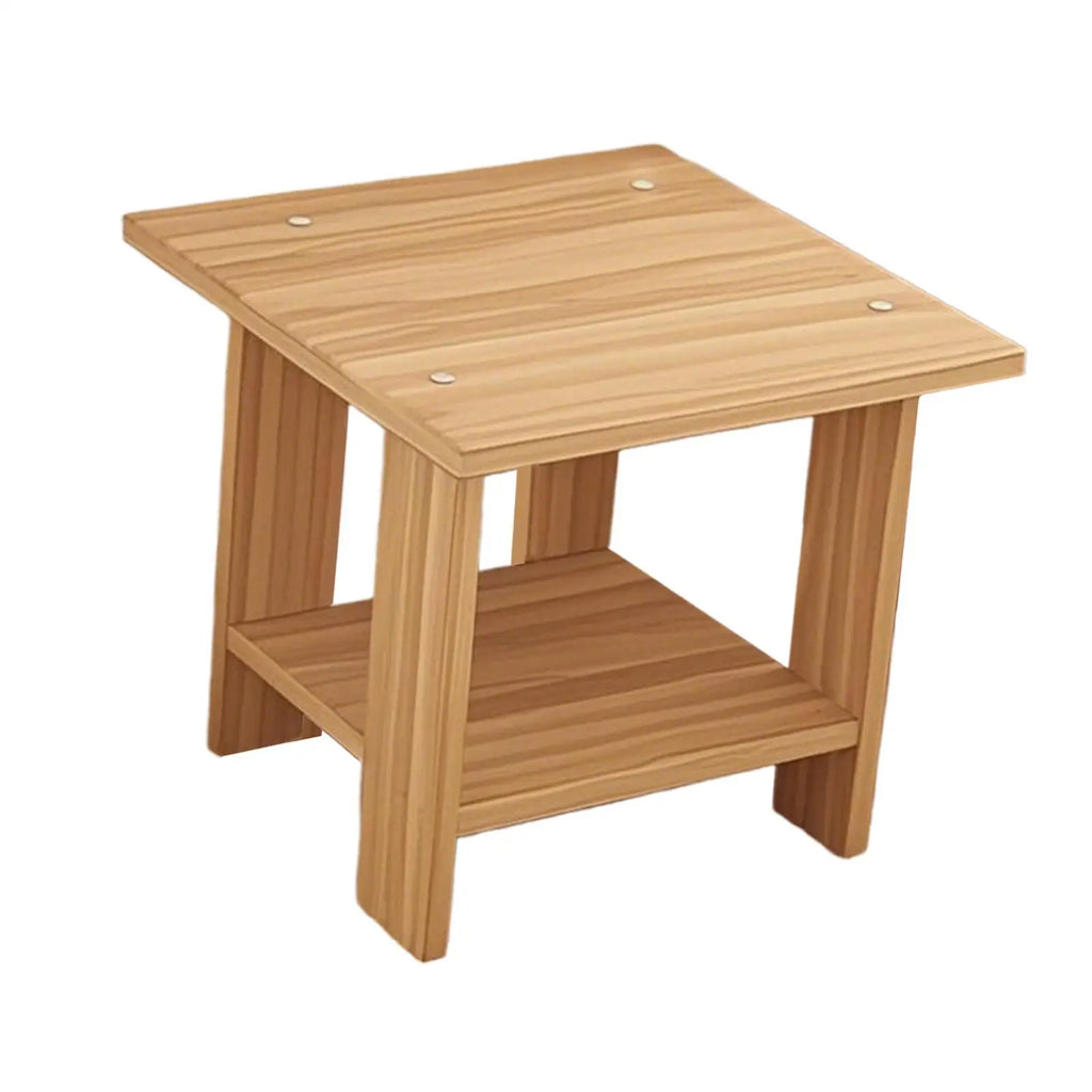 Table de chevet en bois massif – 2 niveaux | Table de nuit simple et élégante, table d’appoint pour salon, chambre et bureau