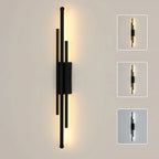 LED moderne murale en aluminium – 8W, design minimaliste noir, lumière réglable 3 couleurs