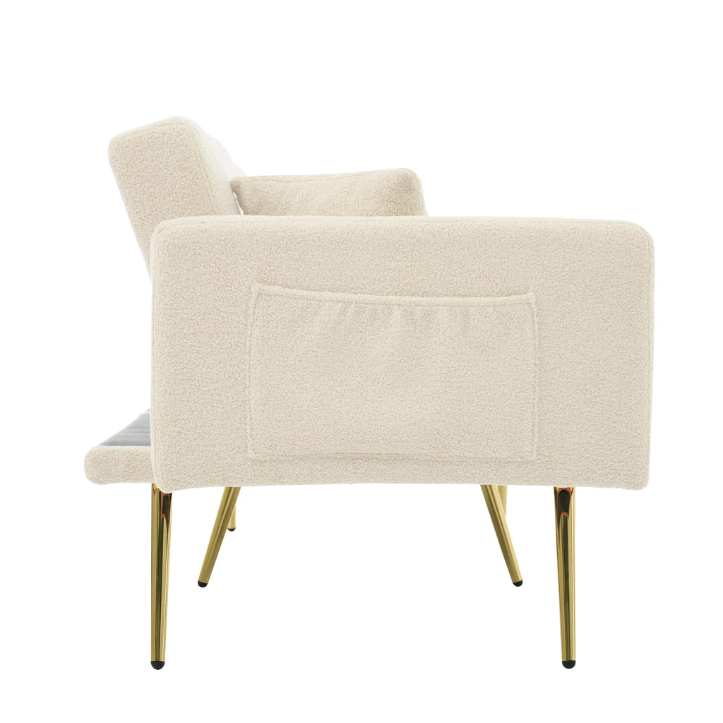 Canapé-lit pliant capitonné avec dossier ergonomique et coussins confortables – Base stable et design moderne