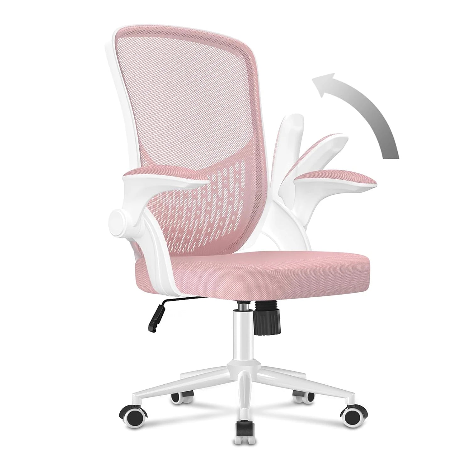 Chaise de bureau ergonomique Naspaluro – Accoudoirs rabattables 90°, soutien lombaire, assise en maille respirante, réglable et pivotante
