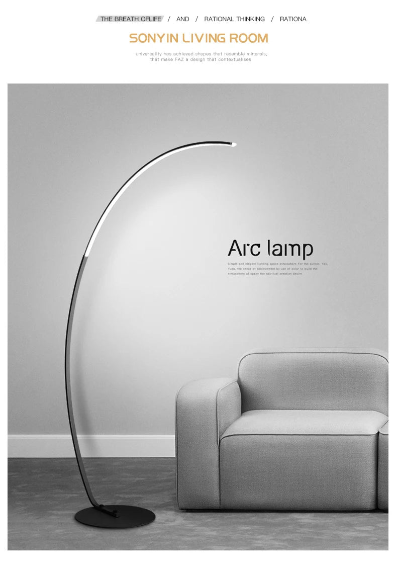 Lampe LED sur pied moderne minimaliste – Éclairage décoratif pour salon, chambre, chevet et intérieur