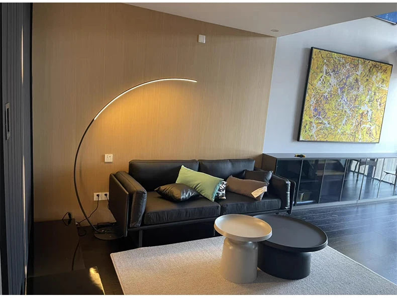 Lampe LED sur pied moderne minimaliste – Éclairage décoratif pour salon, chambre, chevet et intérieur