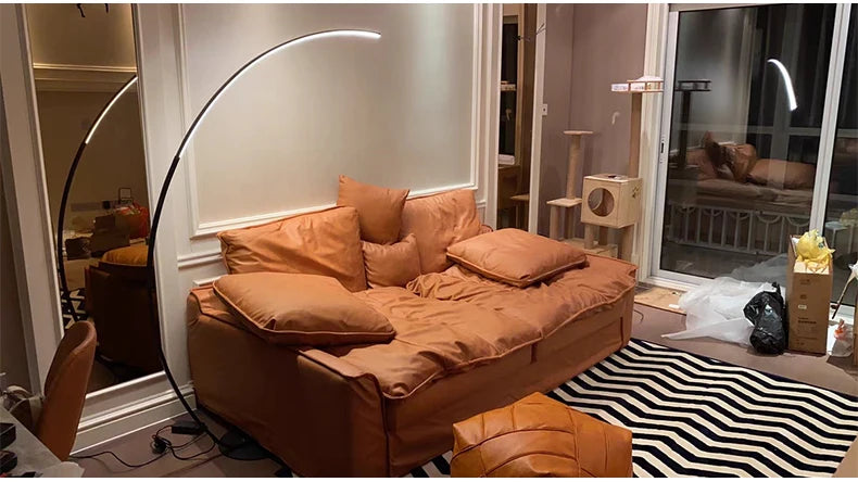 Lampe LED sur pied moderne minimaliste – Éclairage décoratif pour salon, chambre, chevet et intérieur