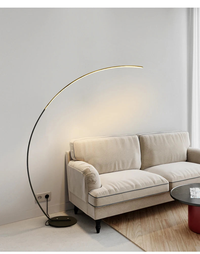 Lampe LED sur pied moderne minimaliste – Éclairage décoratif pour salon, chambre, chevet et intérieur