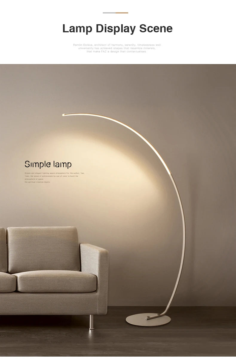 Lampe LED sur pied moderne minimaliste – Éclairage décoratif pour salon, chambre, chevet et intérieur