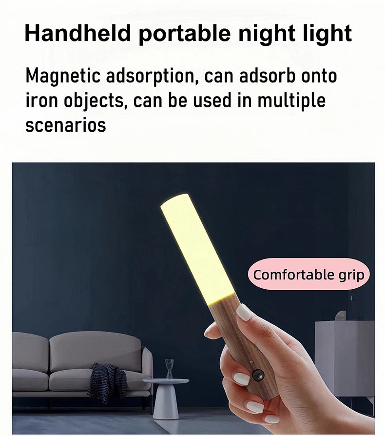 Lampe LED Sans Fil Intelligente – Veilleuse Magnétique Rechargeable avec Détection de Mouvement pour Escalier, Couloir et Chambre