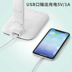 Lampe de bureau LED multifonction – Éclairage de table avec chargeur téléphone, réveil, ventilateur et porte-stylos