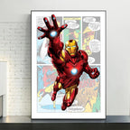 Poster Marvel Avengers sur toile – Spiderman, Captain America, comics Disney, décoration murale chambre enfant (sans cadre)