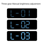 Horloge murale digitale LED – Affichage heure, température et humidité, réveil électronique avec luminosité réglable (12/24H)
