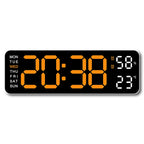 Horloge murale digitale LED – Affichage heure, température et humidité, réveil électronique avec luminosité réglable (12/24H)