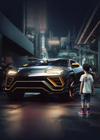 Affiche murale motivationnelle voiture de luxe – Poster citation "It Starts With A Dream", impression sur toile HD (sans cadre)