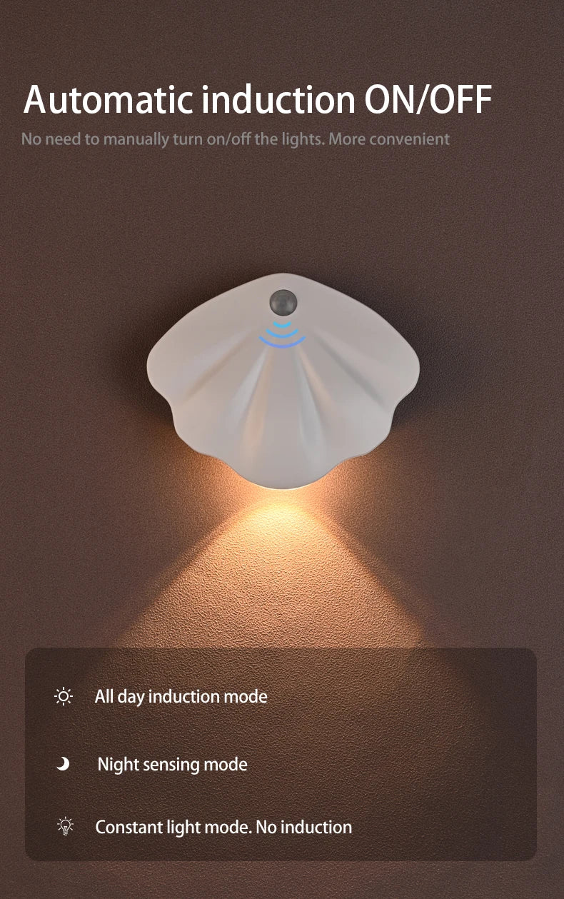 LED murale avec détecteur de mouvement – Veilleuse sans fil USB Type-C pour cuisine, chambre, salon, couloir, éclairage mural intérieur