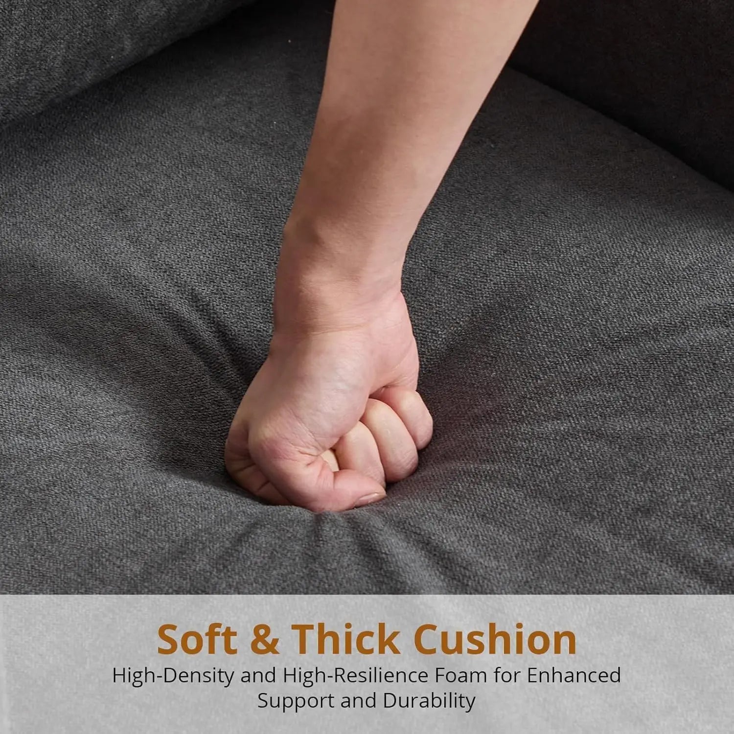 Fauteuil d’appoint style vintage – Fauteuil moderne en lin avec accoudoirs larges et pieds bois, chaise de lecture pour salon et chambre