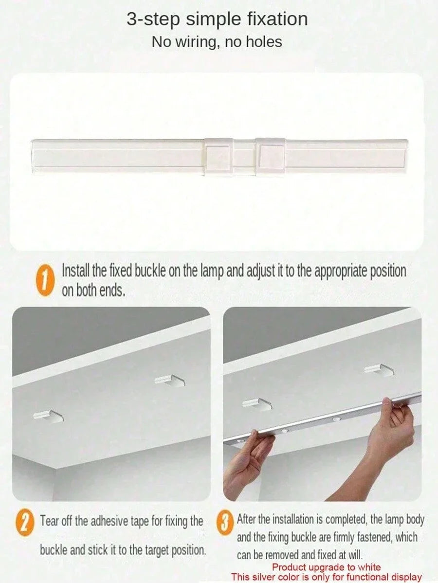 Lampe LED ultra fine sans fil avec capteur de mouvement – USB rechargeable pour armoire, cuisine et chambre