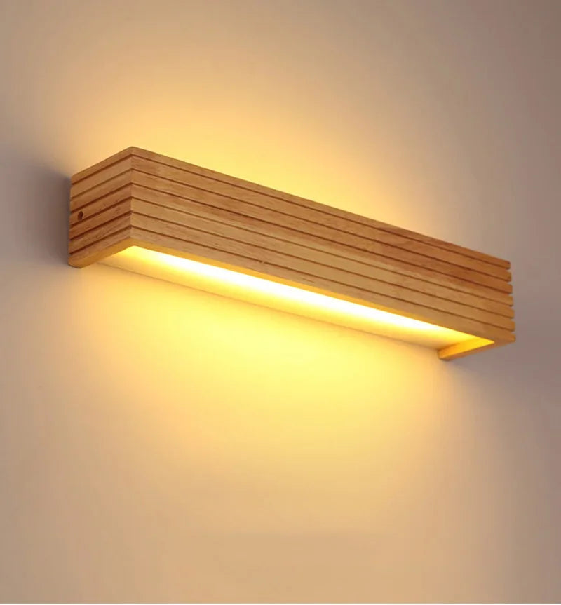 LED Murale en bois – Lampe murale moderne pour chambre, salon ou bureau