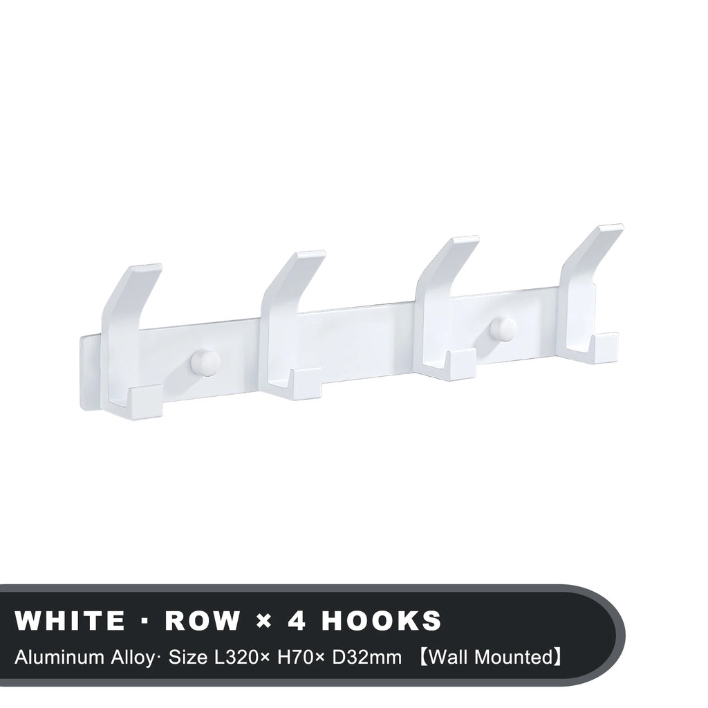 Patère murale moderne en aluminium noir – Porte-manteaux mural avec 3 à 6 crochets pour salle de bain, entrée ou chambre